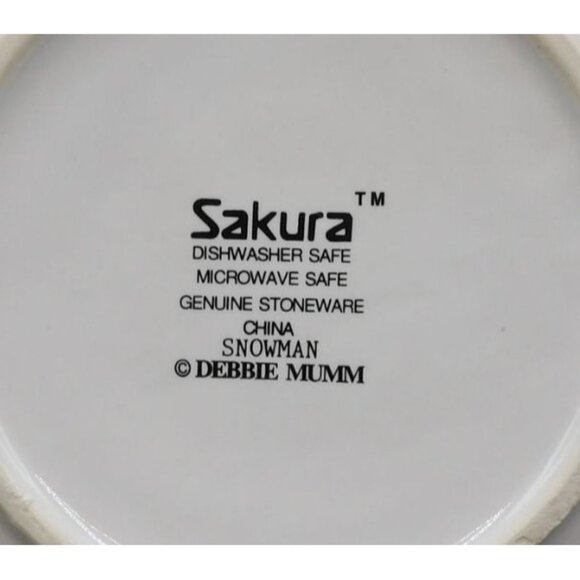 Sakura Debbie Mumm Stoneware Bowl Snowman Design Dishwasher & Microwave Safe - Picture 4 of 4